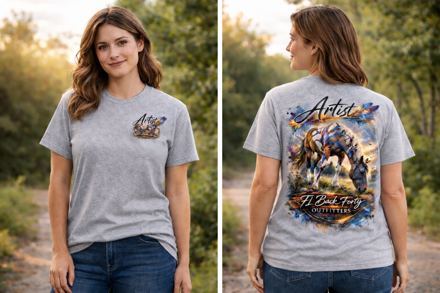 Artist Watercolor Horse Tee – FL Back Forty Outfitters