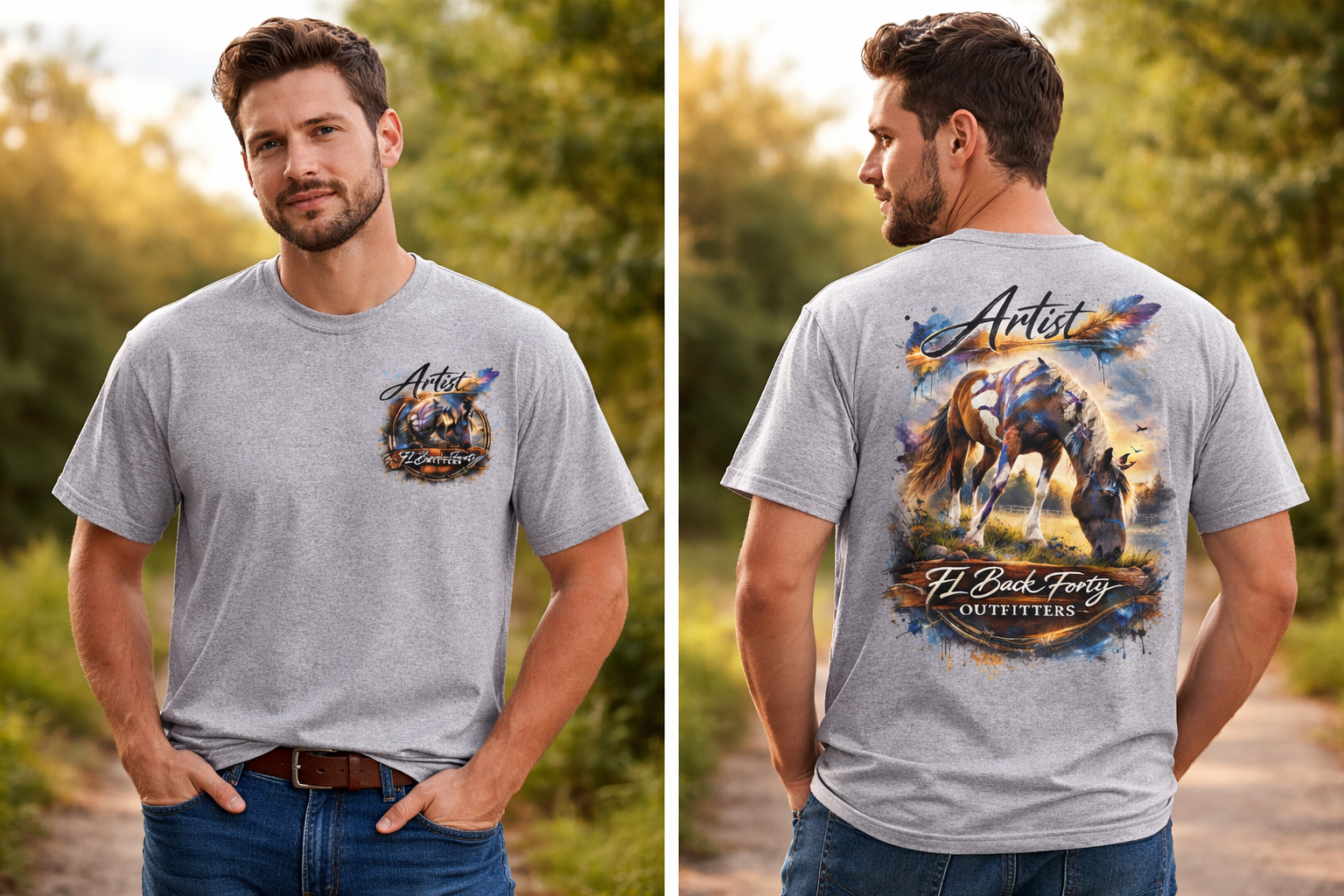 Artist Watercolor Horse Tee – FL Back Forty Outfitters