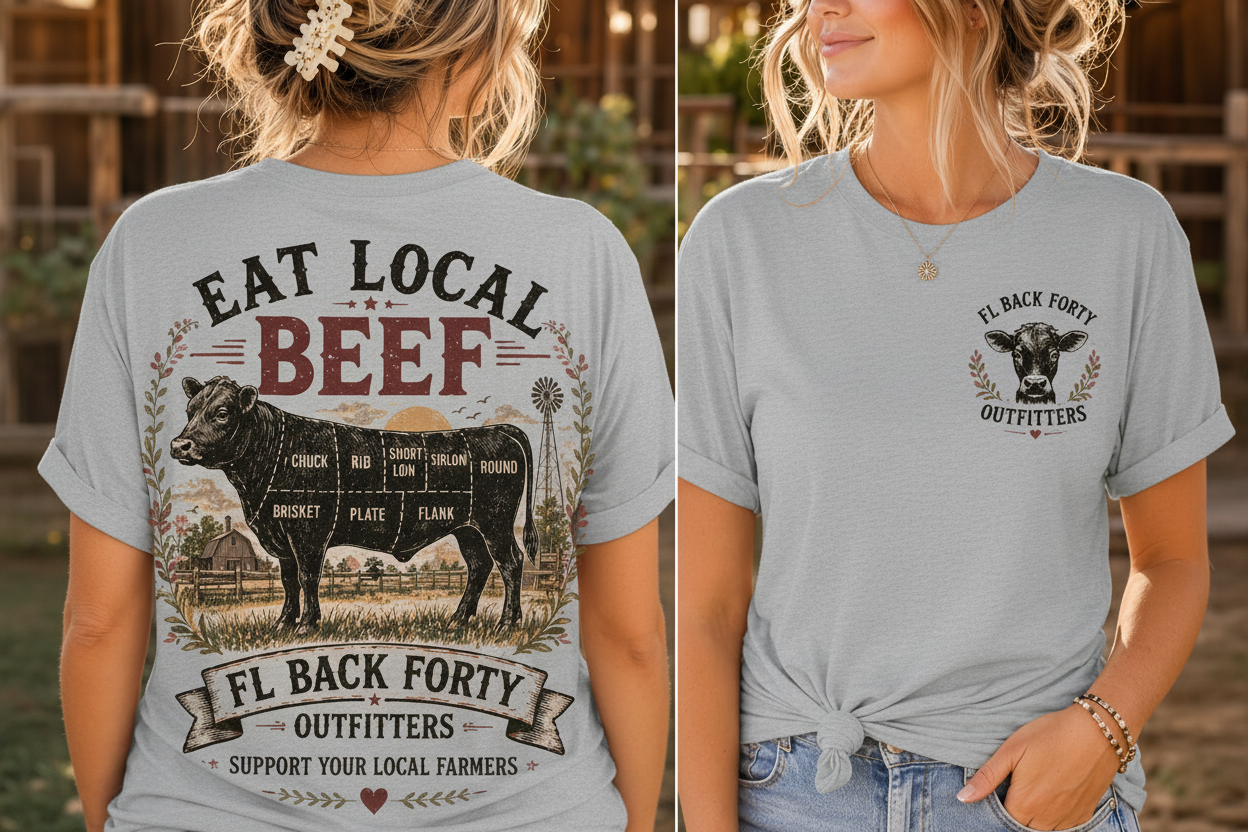 Eat Local Beef - Heather Grey