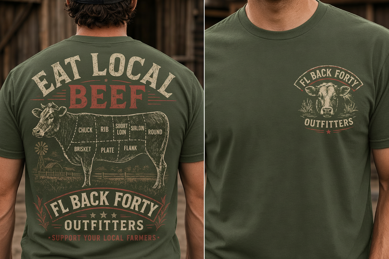 Eat Local Beef - Military Green