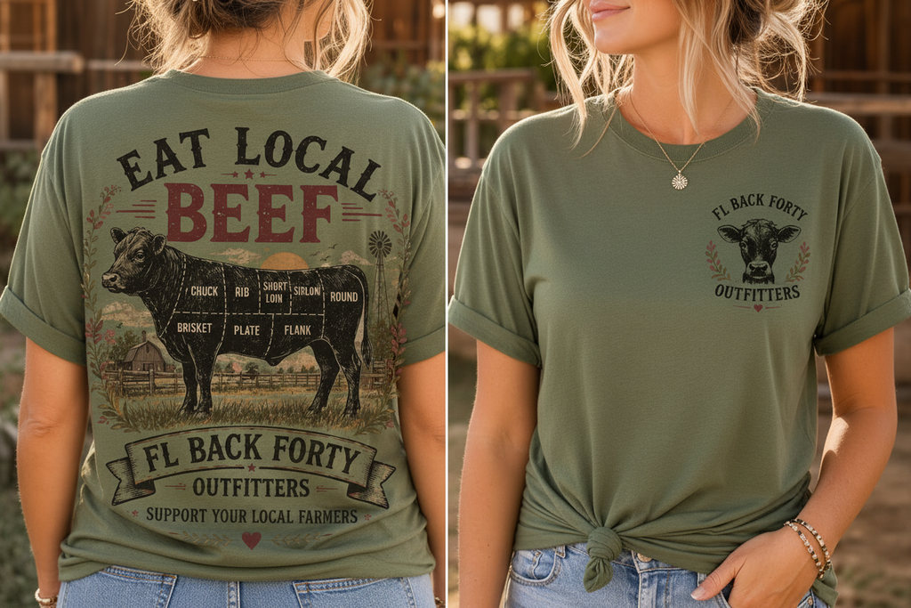 Eat Local Beef - Military Green