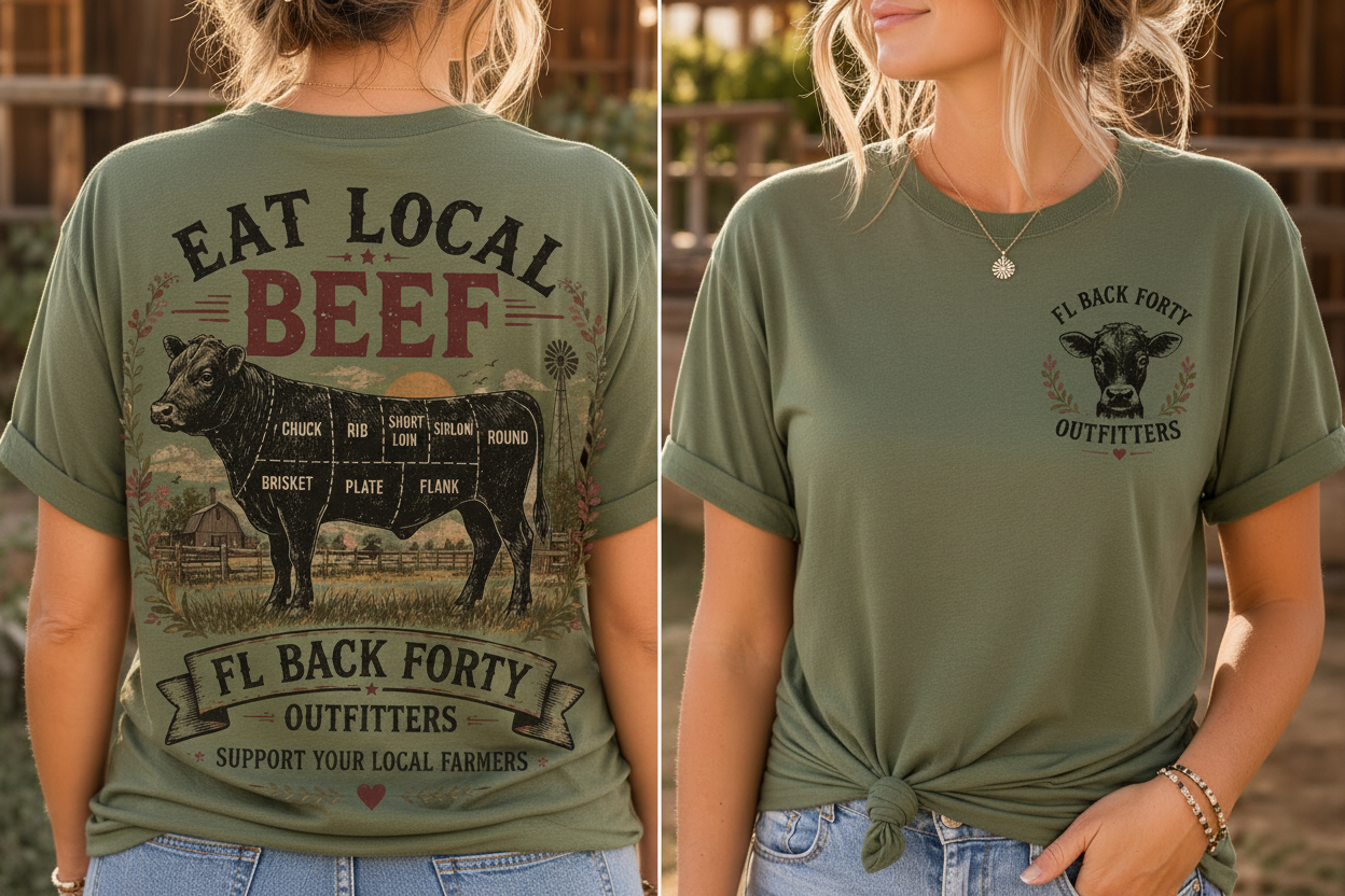 Eat Local Beef - Military Green