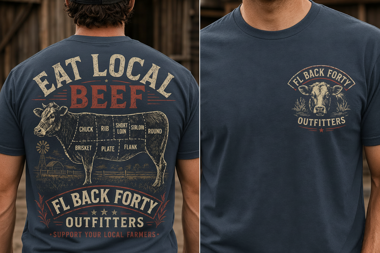 Eat Local Beef - Slate Blue