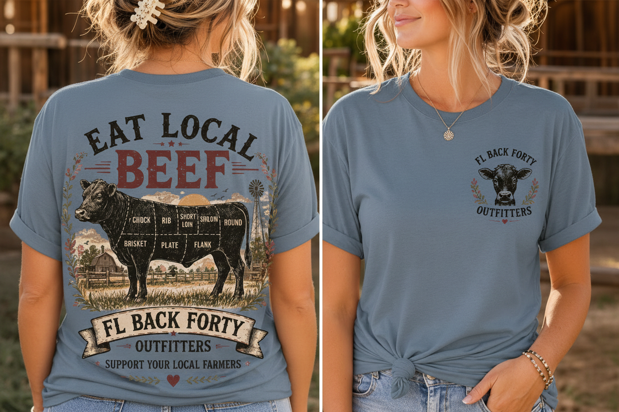 Eat Local Beef - Slate Blue
