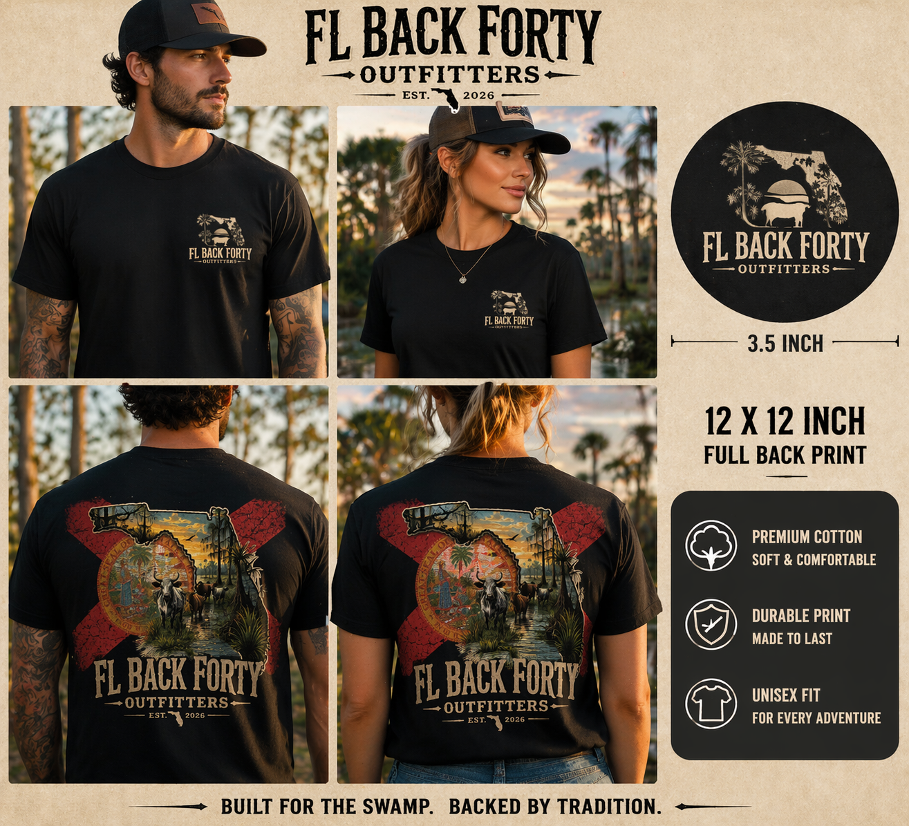 FL Back Forty Outfitters Florida Flag Tee