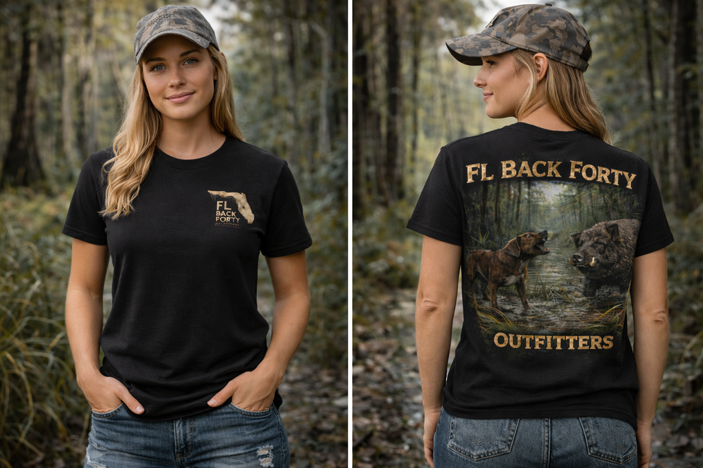 Hunting Dog In The Back Forty – FL Back Forty Outfitters Tee