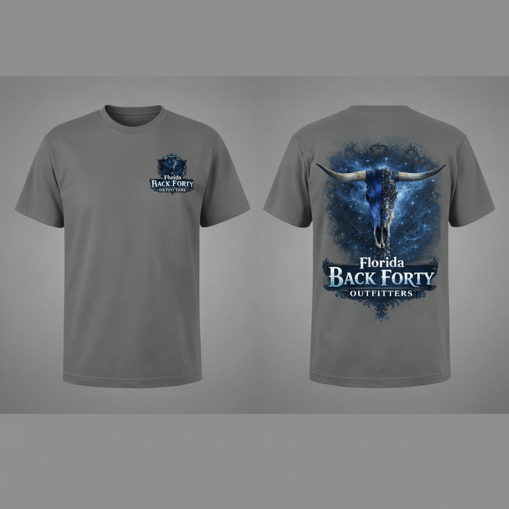 Florida Back Forty Outfitters Skull Tee - Grey