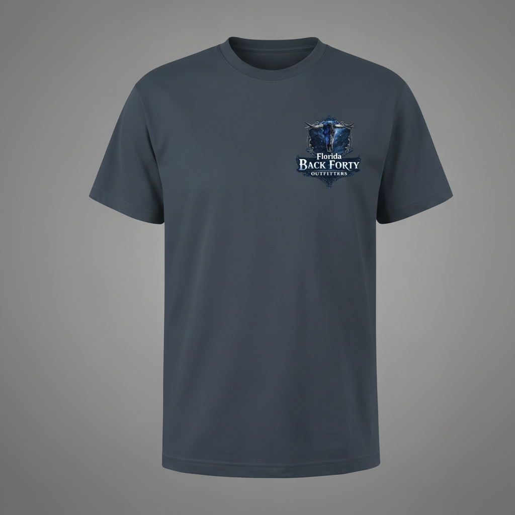 Florida Back Forty Outfitters Skull Tee - Slate Blue