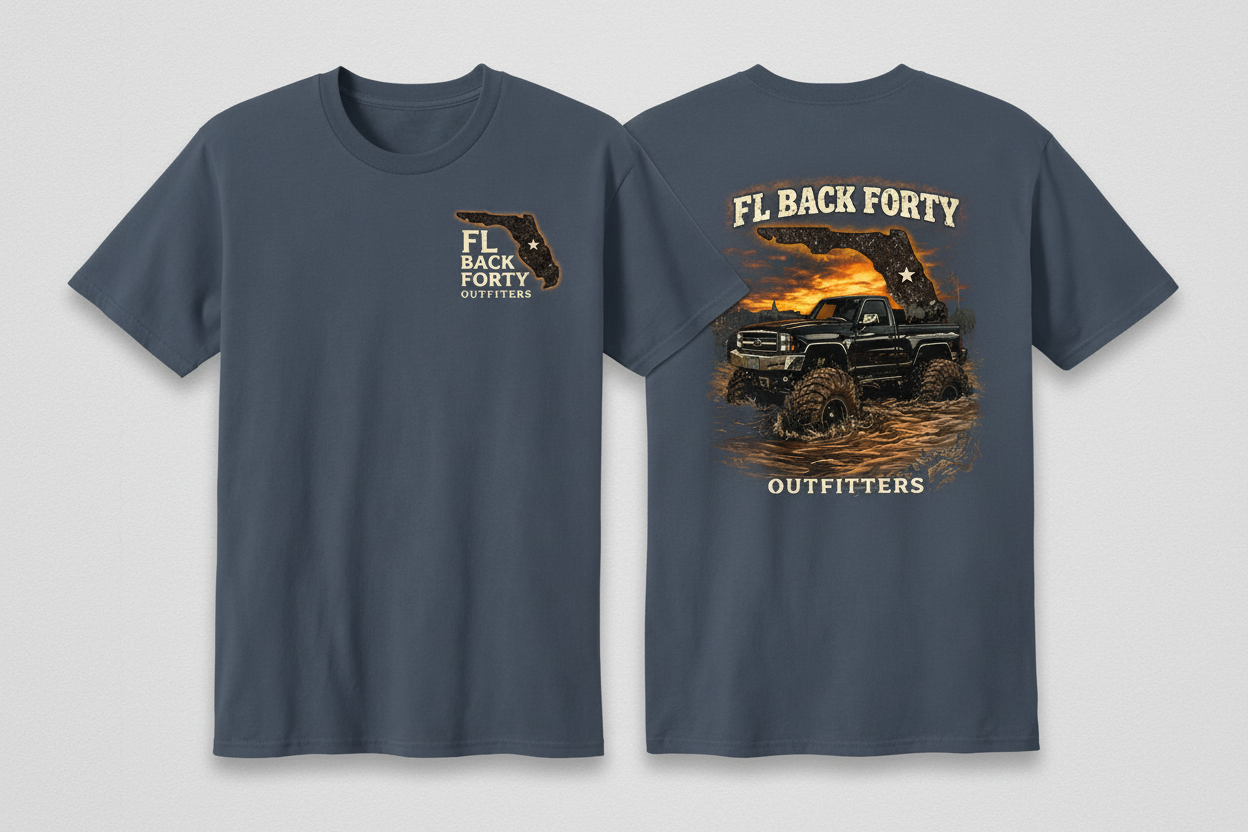 Florida Mud Truck T-Shirt in Slate Blue