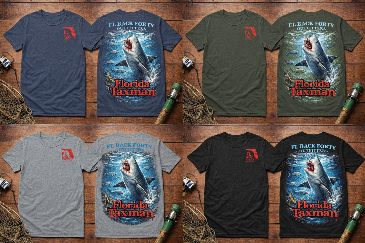 Florida Taxman Shark Shirt in multiple colors