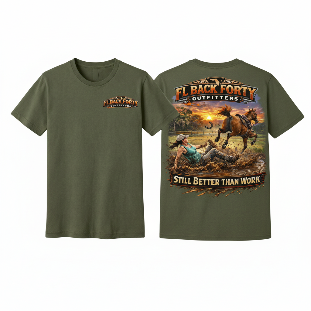 Military Green Horse Riding T-Shirt