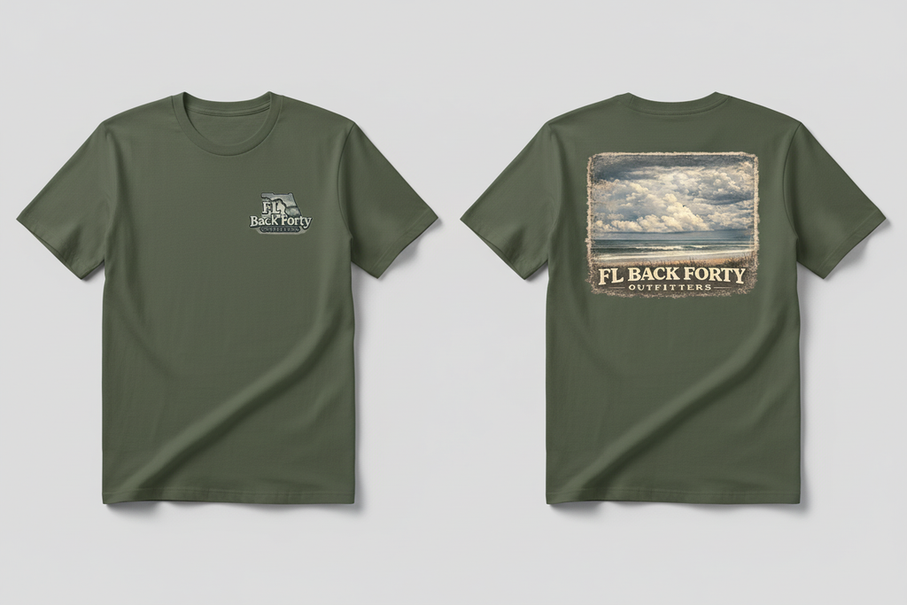 Florida Beach Vintage T-Shirt in Military Green