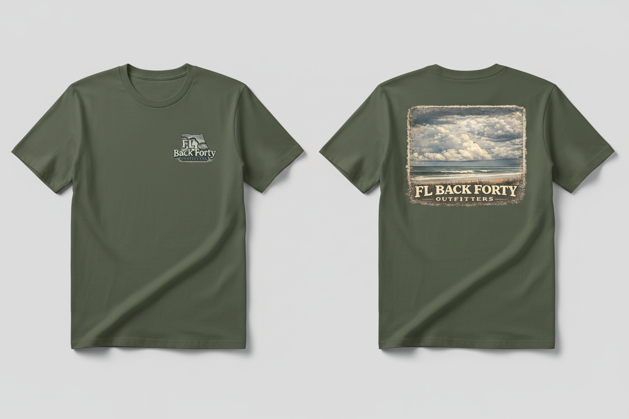 Florida Beach Vintage T-Shirt in Military Green